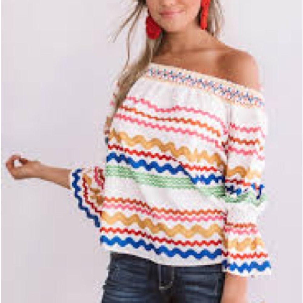Colorful Off-Shoulder Top
